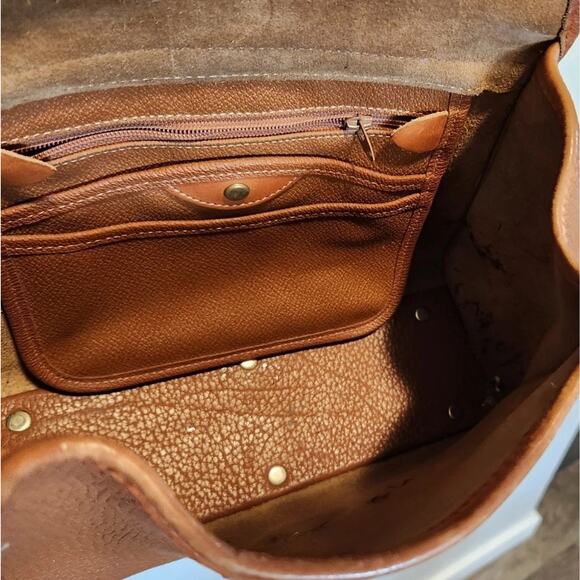 VTG 80s Dooney & Bourke Essex R25 Leather Saddle Tan Handbag Purse USA Serial # - Picture 11 of 15